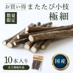 画像1: 【SALEでお得※在庫限りお早めに】またたびの木 国産 またたびの木 小枝・極細タイプ10本入※不揃いな枝も含む (1)